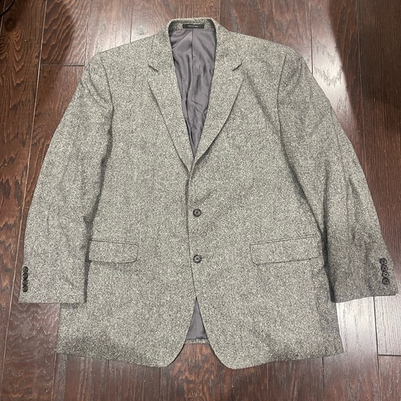 Lauren Ralph Lauren Men 100%  Wool Blazer Black/White Tweed Size 48L - Picture 1 of 7